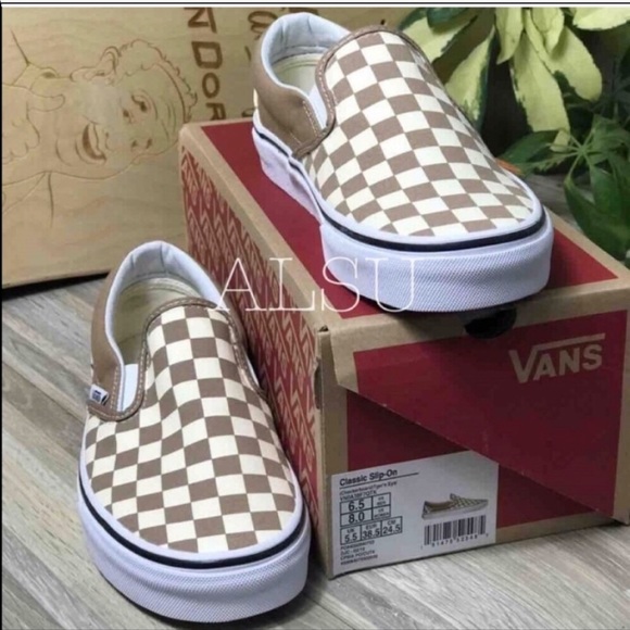 VANS Classic Slip On Tger Checkerboard ChocolatE W - Picture 7 of 8